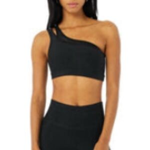 ALO Yoga Black One-Shoulder Sports Bra